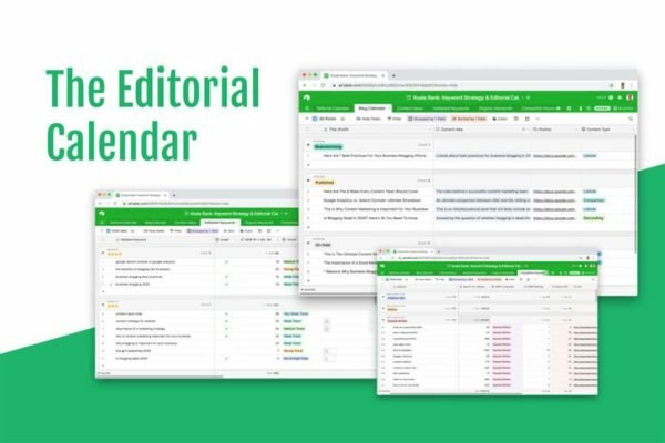 sleek view of editorial calendar template