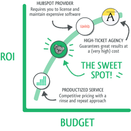 Koala Rank | Competitor Chart for Why Us Page (Compressed) | IMAGE koala rank b2b content marketing competitor chart